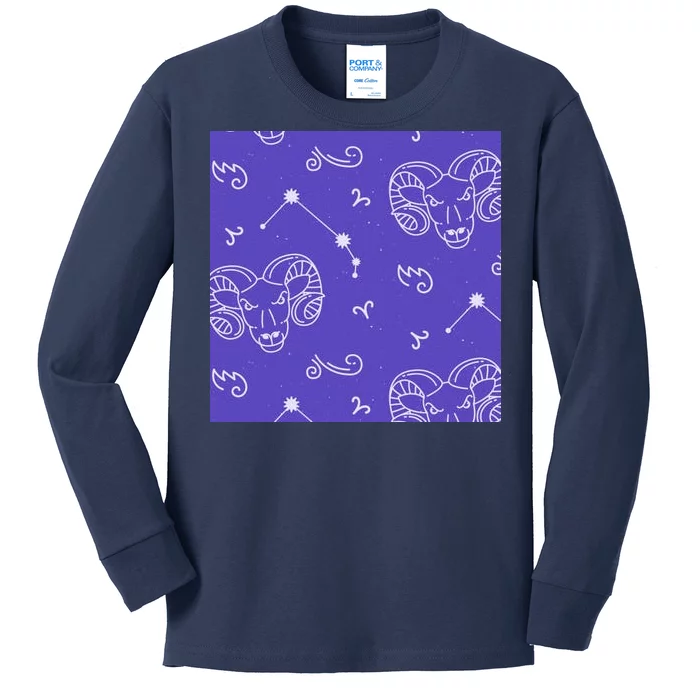 Aries Zodiac Astrology Kids Long Sleeve Shirt