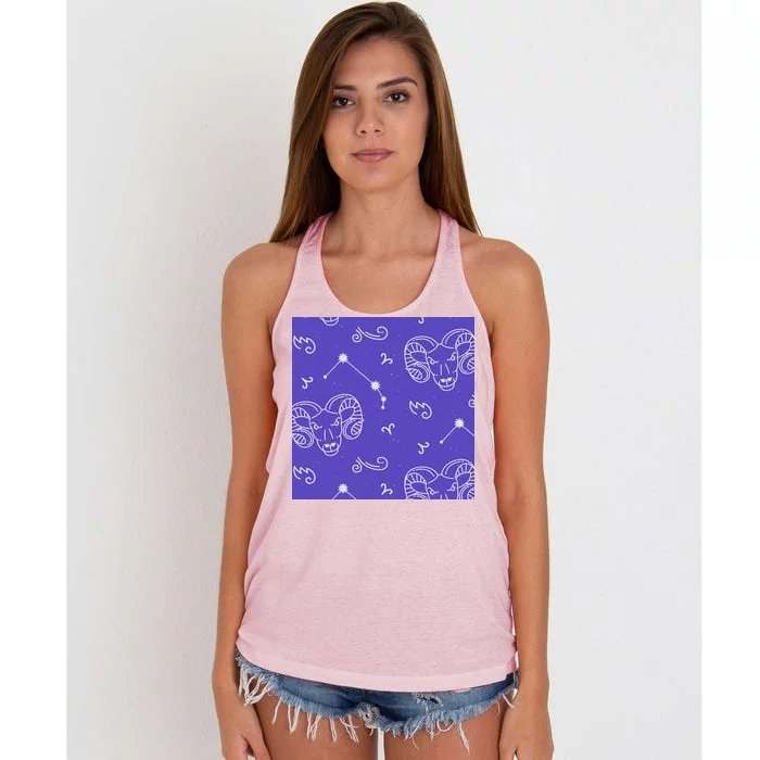 Aries Zodiac Astrology Women's Knotted Racerback Tank