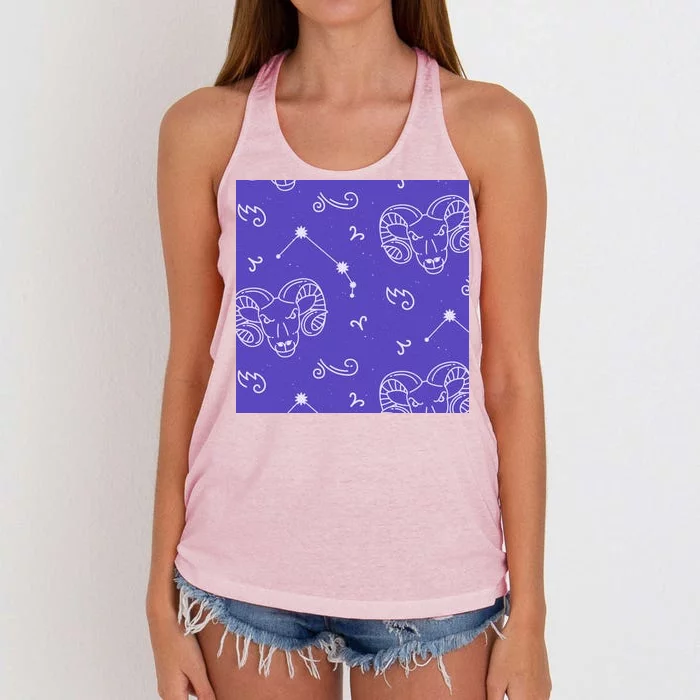 Aries Zodiac Astrology Women's Knotted Racerback Tank