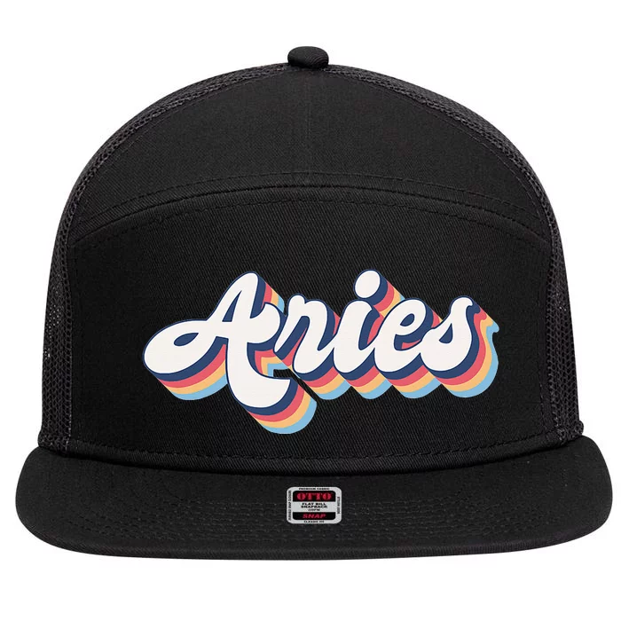 Aries Zodiac Astrology March April Birthday 7 Panel Mesh Trucker Snapback Hat