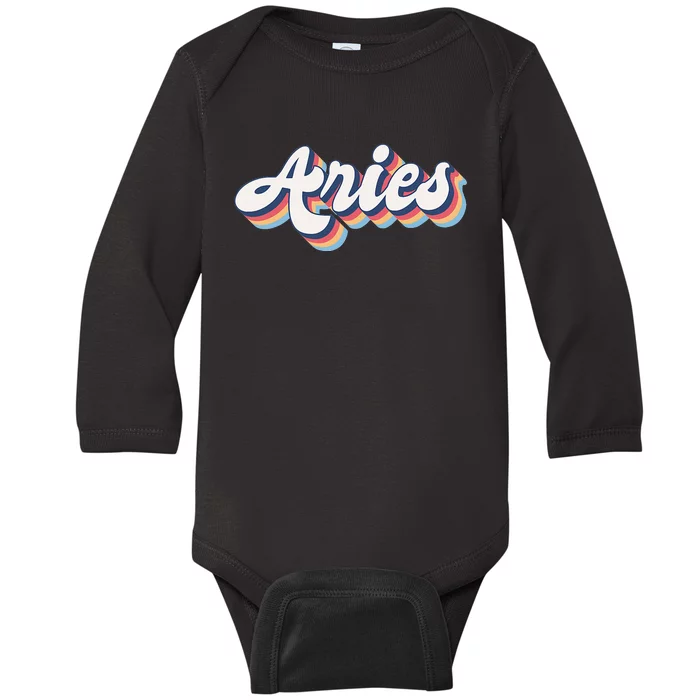 Aries Zodiac Astrology March April Birthday Baby Long Sleeve Bodysuit