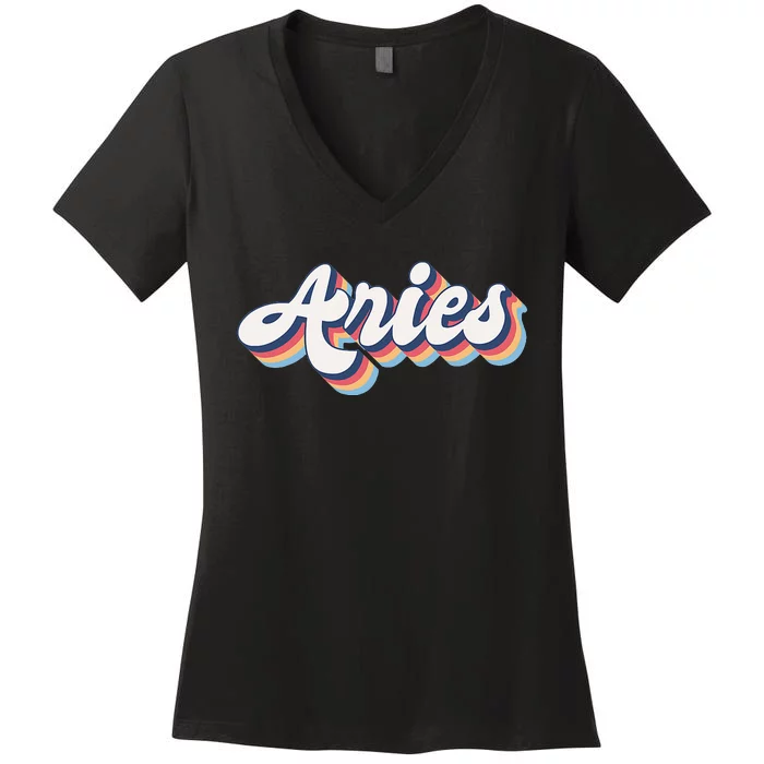 Aries Zodiac Astrology March April Birthday Women's V-Neck T-Shirt