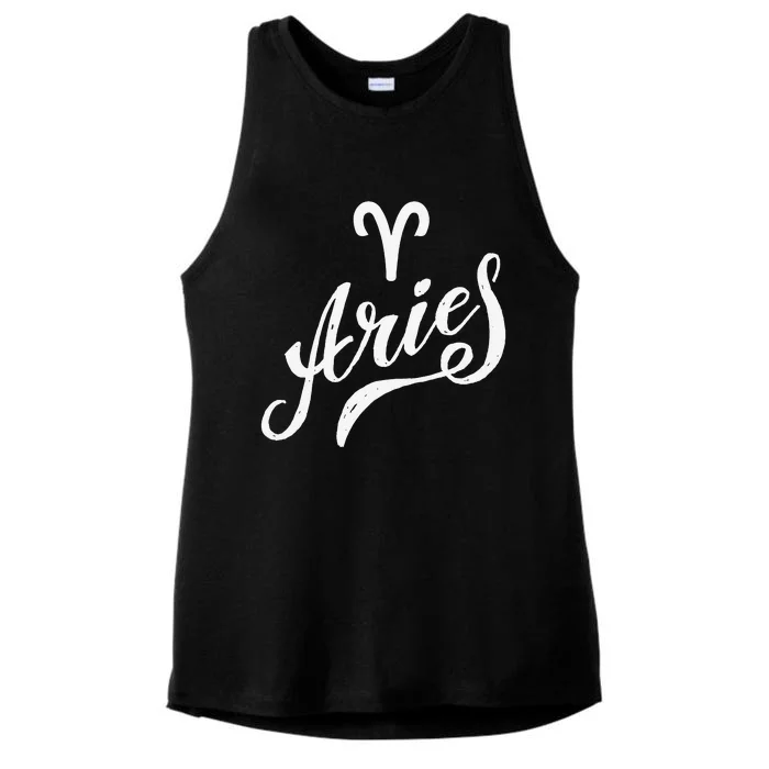 Aries Zodiac Ladies Tri-Blend Wicking Tank