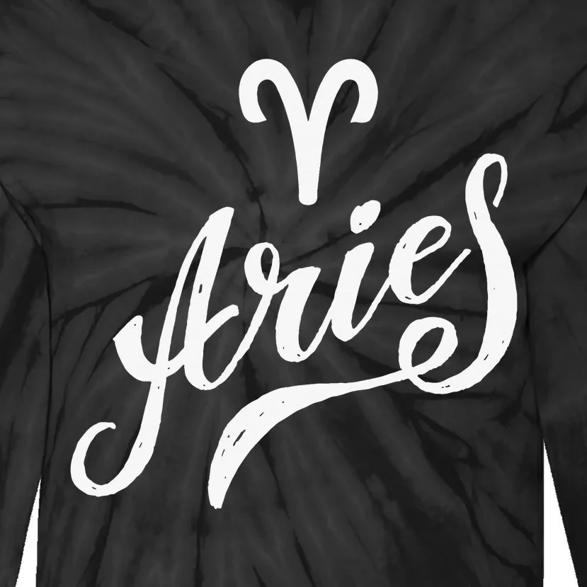 Aries Zodiac Tie-Dye Long Sleeve Shirt