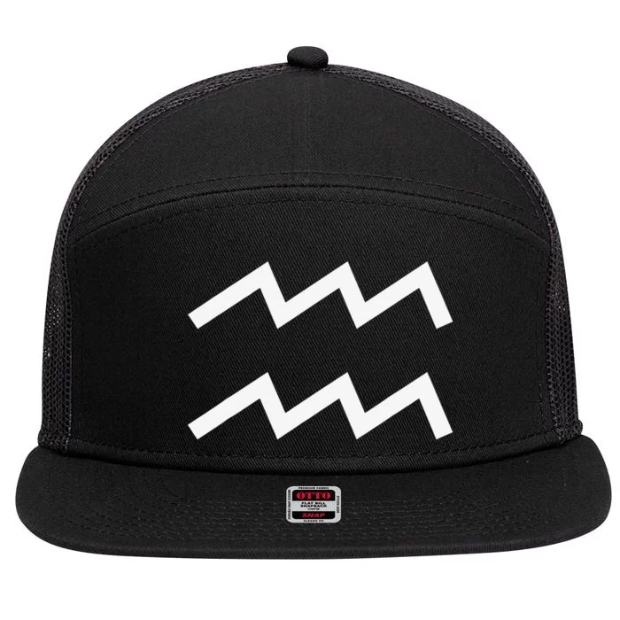 Aquarius zodiac 7 Panel Mesh Trucker Snapback Hat