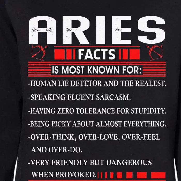 Aries Zodiac Birthday Aries Facts Gift Funny Womens California Wash Sweatshirt