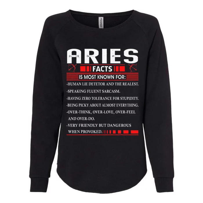 Aries Zodiac Birthday Aries Facts Gift Funny Womens California Wash Sweatshirt