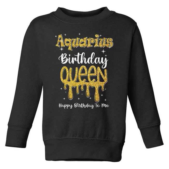 Aquarius Zodiac Birthday Queen For Wo January Toddler Sweatshirt