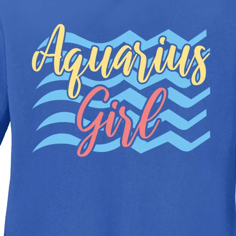 Astrology Zodiac Birthday Aquarius Meaningful Gift Ladies Long Sleeve Shirt