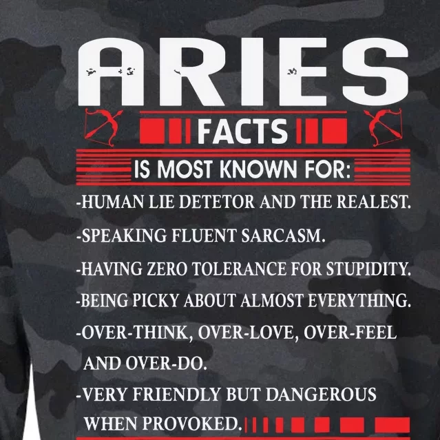 Aries Zodiac Birthday Aries Facts Gift Funny Cropped Pullover Crew