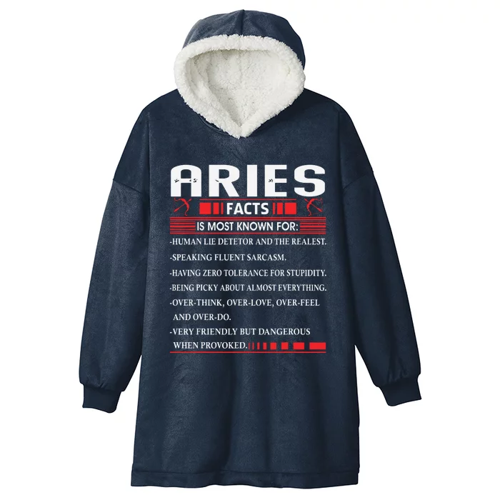 Aries Zodiac Birthday Aries Facts Gift Funny Hooded Wearable Blanket