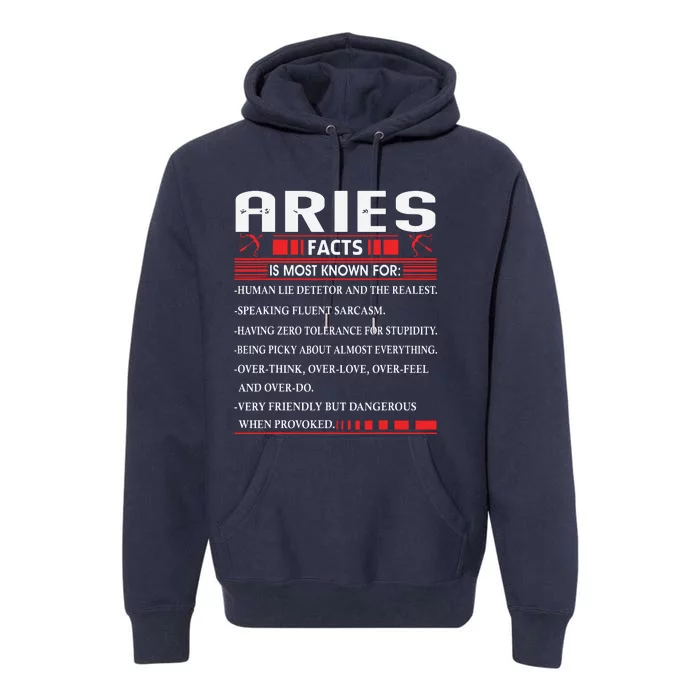 Aries Zodiac Birthday Aries Facts Gift Funny Premium Hoodie