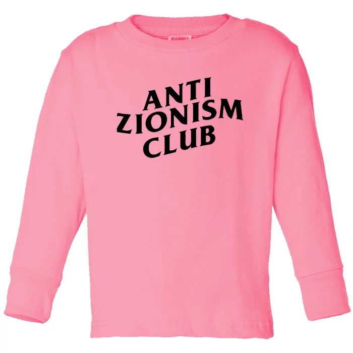 Anti Zionism Club Toddler Long Sleeve Shirt