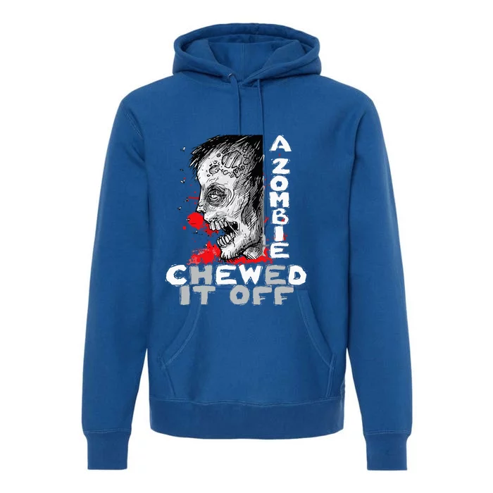 A Zombie Chewed It Off Handicap Leg Amputee Amputation Premium Hoodie