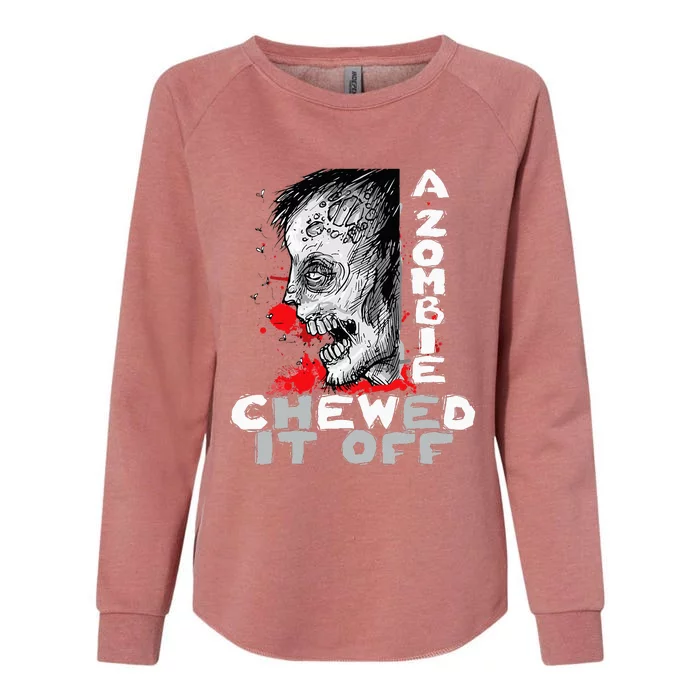 A Zombie Chewed It Off Handicap Leg Amputee Amputation Womens California Wash Sweatshirt