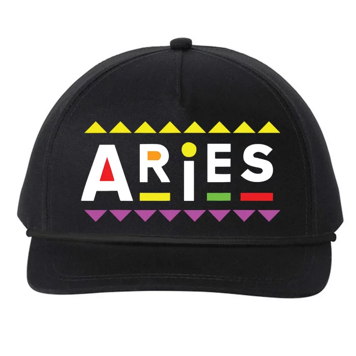 Aries Zodiac Design 90s Style Snapback Five-Panel Rope Hat