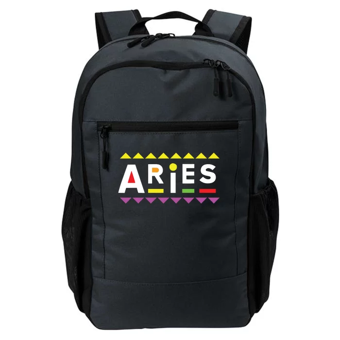 Aries Zodiac Design 90s Style Daily Commute Backpack