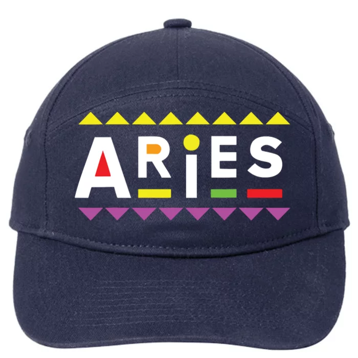 Aries Zodiac Design 90s Style 7-Panel Snapback Hat