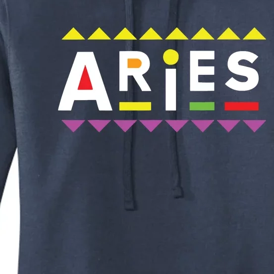 Aries Zodiac Design 90s Style Women's Pullover Hoodie