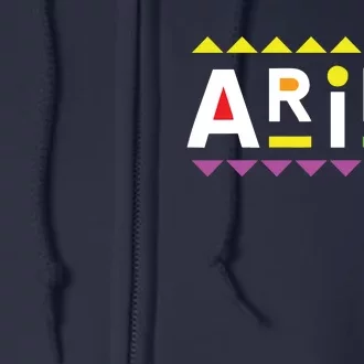 Aries Zodiac Design 90s Style Full Zip Hoodie