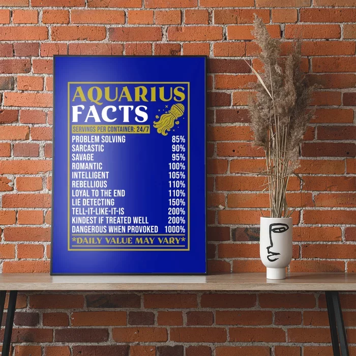 Aquarius Zodiac Facts Design Zodiac Facts Funny Aquarius Funny Gift Poster