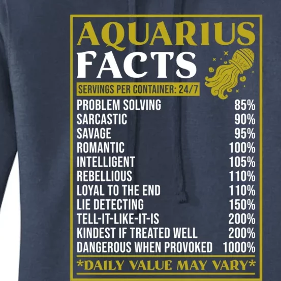 Aquarius Zodiac Facts Design Zodiac Facts Funny Aquarius Funny Gift Women's Pullover Hoodie