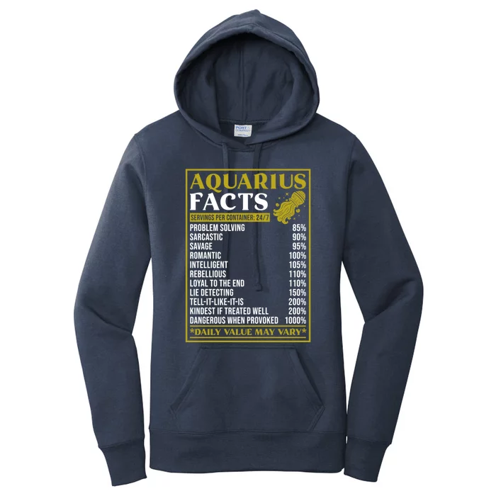 Aquarius Zodiac Facts Design Zodiac Facts Funny Aquarius Funny Gift Women's Pullover Hoodie