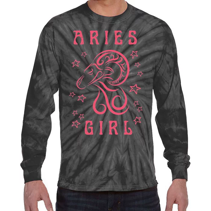 Aries Zodiac Horoscope Astrology Gift Tie-Dye Long Sleeve Shirt