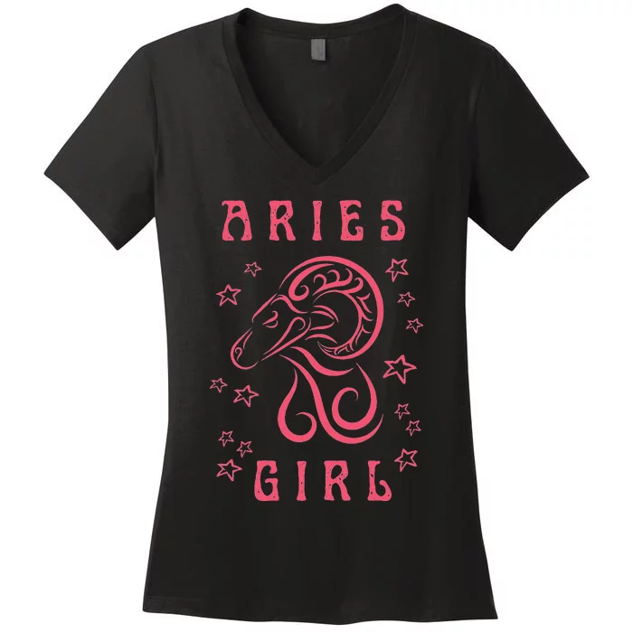 Aries Zodiac Horoscope Astrology Gift Women's V-Neck T-Shirt