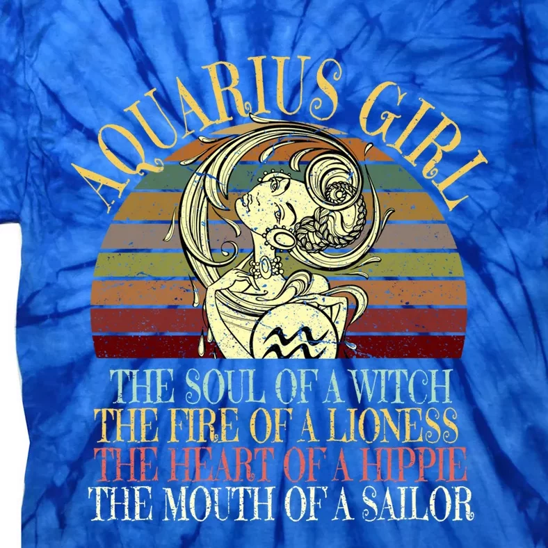 Aquarius Zodiac January February Birthday Gift Tie-Dye T-Shirt