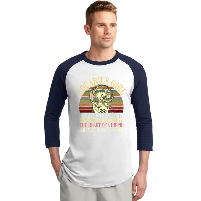 Aquarius Zodiac January February Birthday Gift Baseball Sleeve Shirt