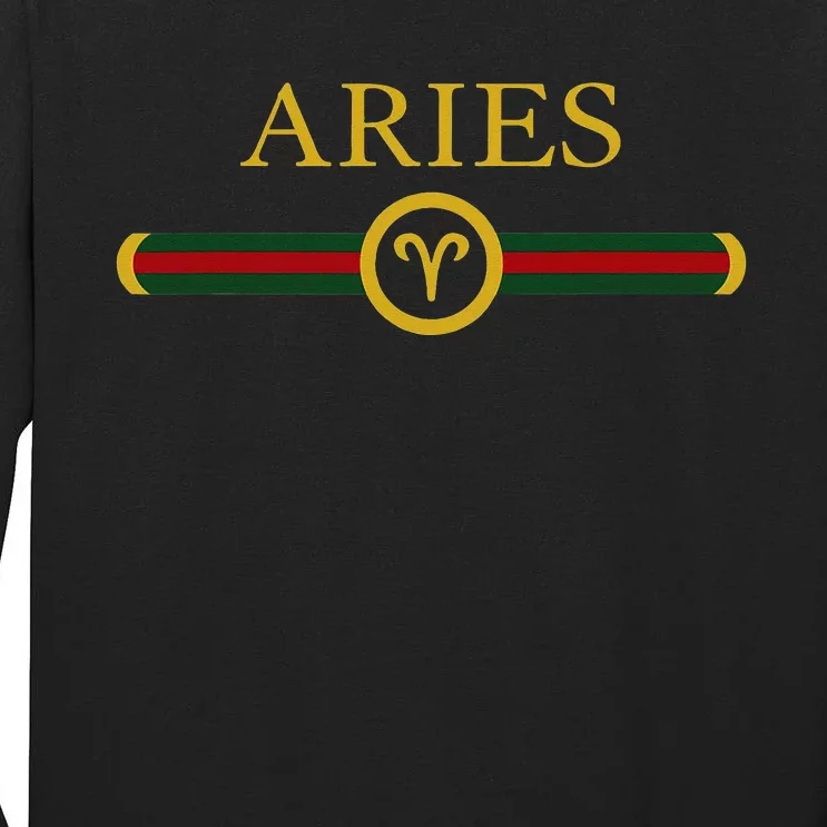 Aries zodiac March april birthday Graphic art Aries sign Tall Long Sleeve T-Shirt