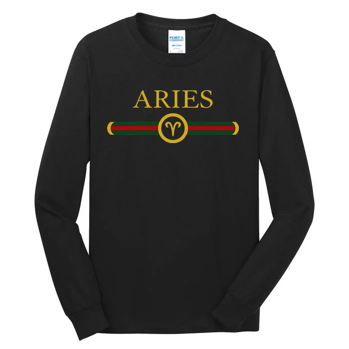 Aries zodiac March april birthday Graphic art Aries sign Tall Long Sleeve T-Shirt