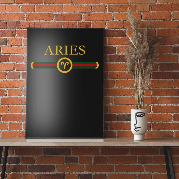 Aries zodiac March april birthday Graphic art Aries sign Poster