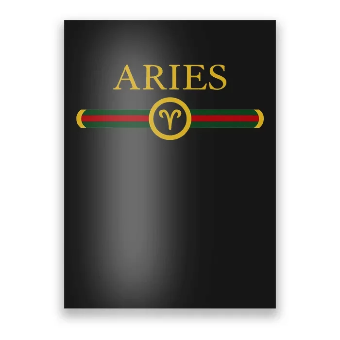 Aries zodiac March april birthday Graphic art Aries sign Poster