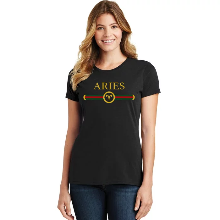 Aries zodiac March april birthday Graphic art Aries sign Women's T-Shirt