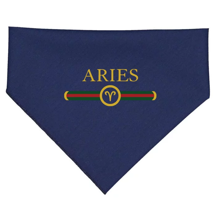 Aries Zodiac March April Birthday Graphic Art Aries Sign USA-Made Doggie Bandana