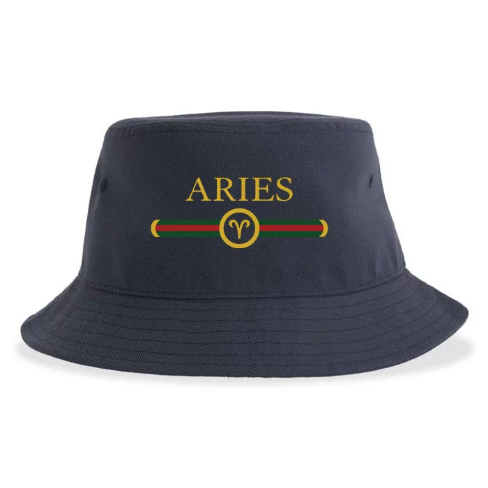 Aries Zodiac March April Birthday Graphic Art Aries Sign Sustainable Bucket Hat