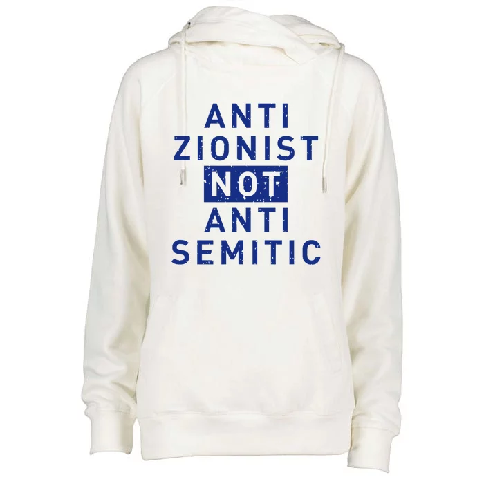 Anti Zionist Not Anti Semitic Womens Funnel Neck Pullover Hood