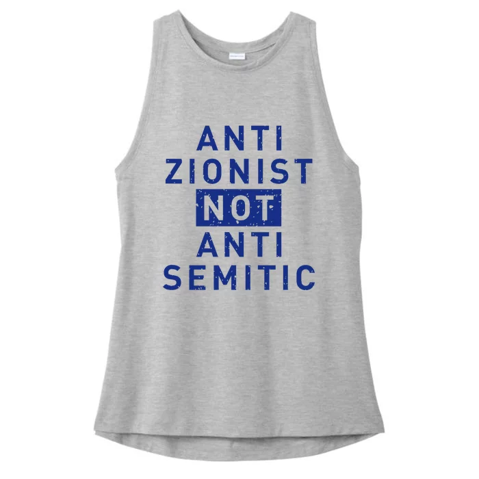 Anti Zionist Not Anti Semitic Ladies Tri-Blend Wicking Tank