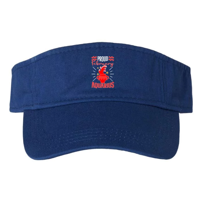 Aquarius Zodiac: Proud February Aquarius Great Gift Valucap Bio-Washed Visor