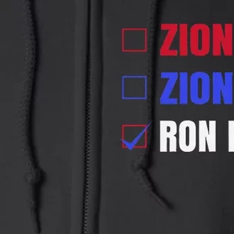 Anti Zionism Ron Paul For President Libertarian Full Zip Hoodie