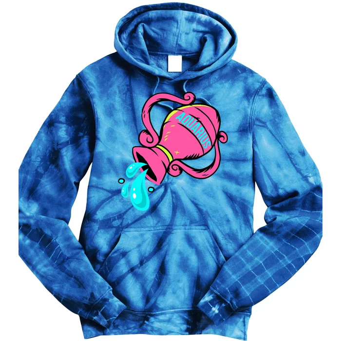 Aquarius Zodiac Sign January February Horoscope Gift Tie Dye Hoodie