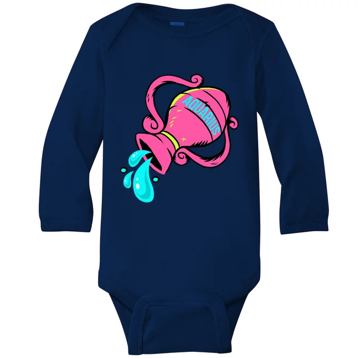 Aquarius Zodiac Sign January February Horoscope Gift Baby Long Sleeve Bodysuit