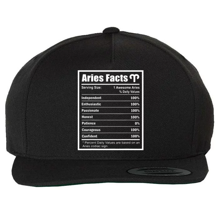 Aries Zodiac Sign Fun Facts Shirts Men Women Birthday Aries Wool Snapback Cap