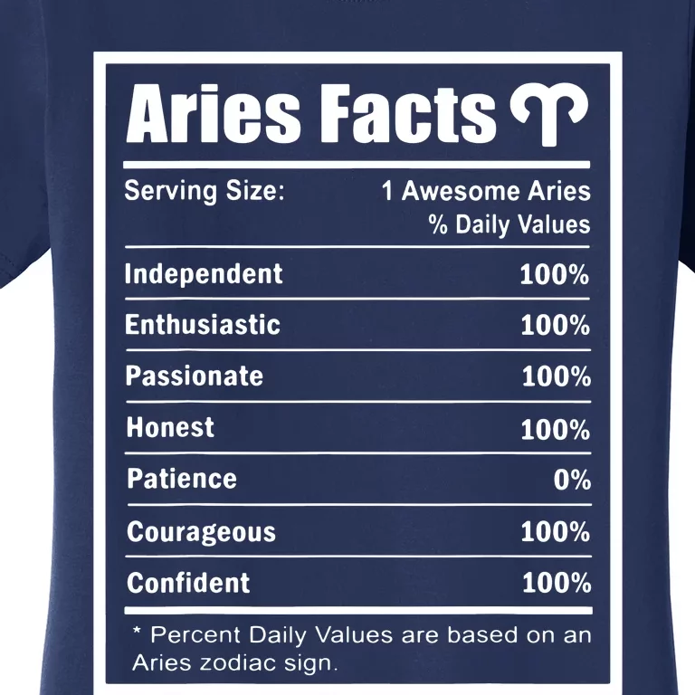 Aries Zodiac Sign Fun Facts Shirts Men Women Birthday Aries Women's T-Shirt