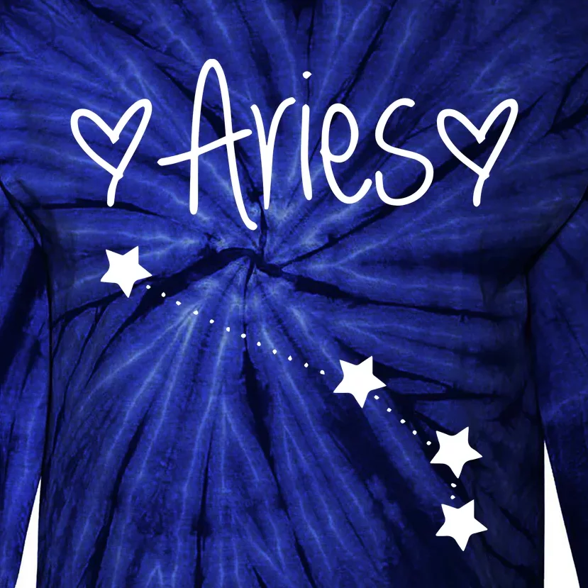 Aries Zodiac Sign Horoscope Astrology March April Birthday Tie-Dye Long Sleeve Shirt