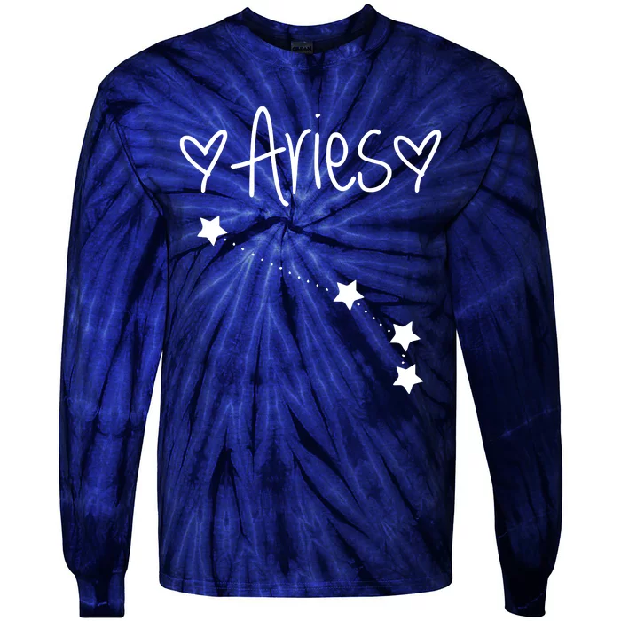 Aries Zodiac Sign Horoscope Astrology March April Birthday Tie-Dye Long Sleeve Shirt