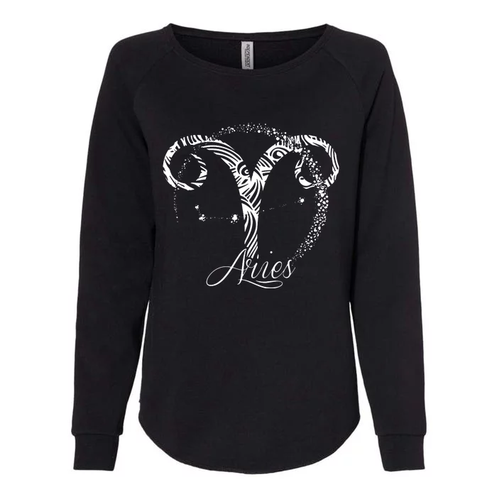 Aries Zodiac Sign March April Birthday Horoscope Womens California Wash Sweatshirt