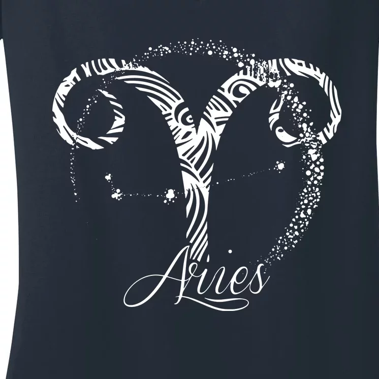 Aries Zodiac Sign March April Birthday Horoscope Women's V-Neck T-Shirt